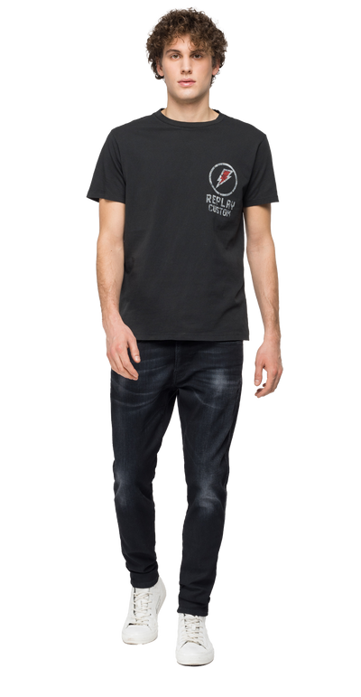 Crewneck-T-Shirt-With-Replay-Print-And-Tiger-Blackboard-M3386-.000.22662G-099