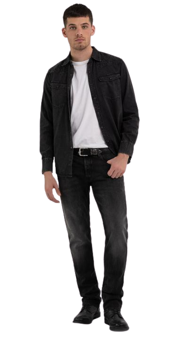 Black Denim Western Shirt Replay Jeans UAE