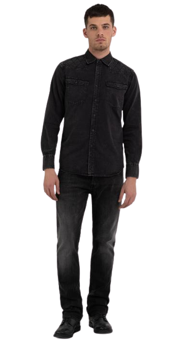 Jeans shirt black sales colour