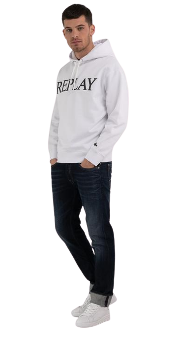 White top denim hoodie