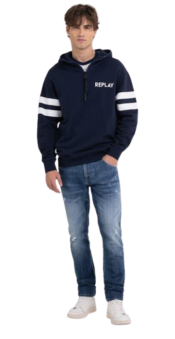 Half Zipper Sweatshirt In Organic Cotton Replay Jeans UAE