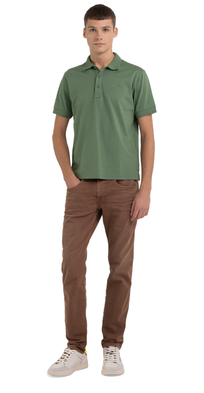 SOLID-COLOURED JERSEY POLO SHIRT