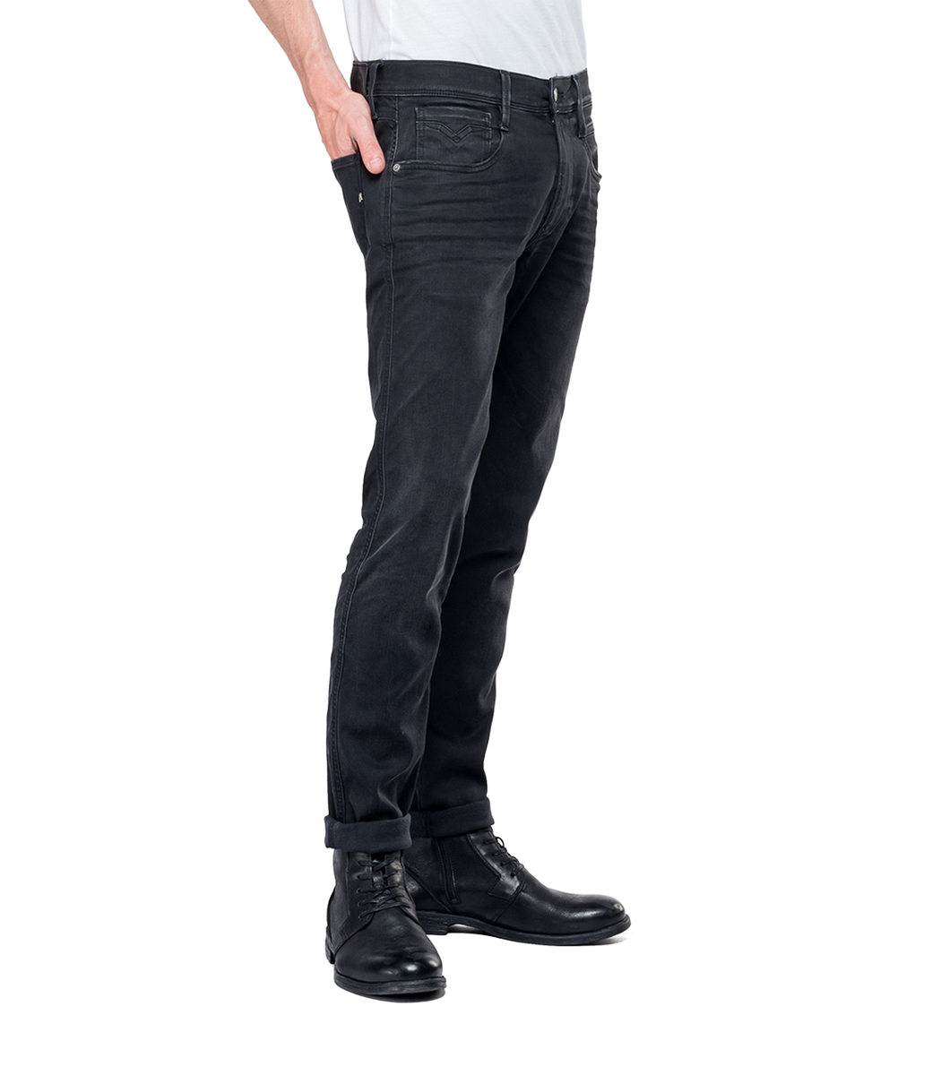 SLIM FIT HYPERFLEX ANBASS JEANS CLOUDS BLACK M914 000661 E01 098