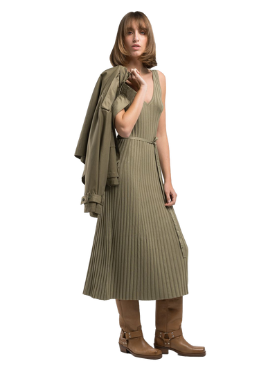 BELTED MIDI DRESS