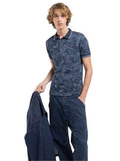 PIQUE POLO-SHIRT WITH PRINT