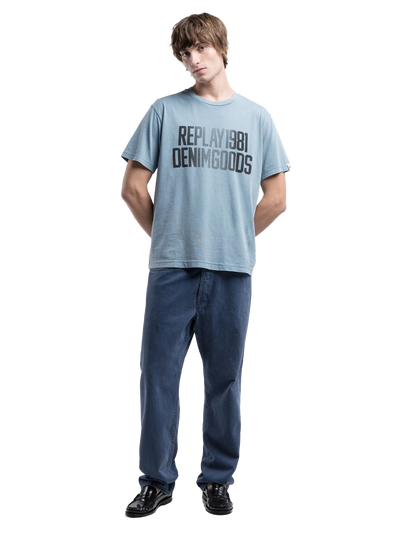 COTTON T-SHIRT WITH LETTERING PRINT