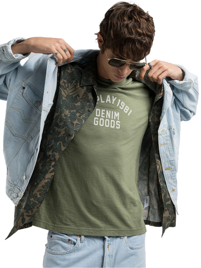 SHOT JERSEY T-SHIRT WITH LETTERING