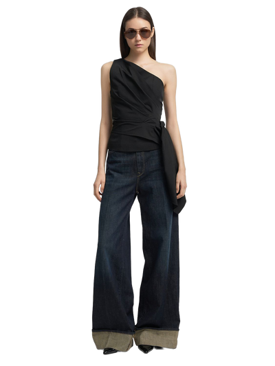 One-Shoulder Top With Sash Belt