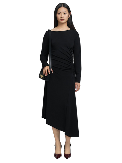 Asymmetrical Midi Jersey Dress