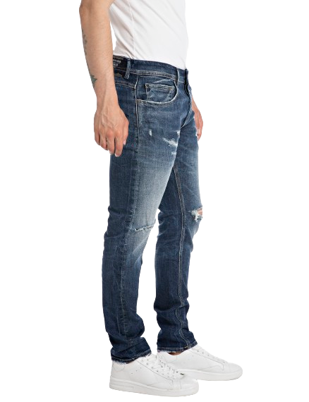 Vaqueros Replay Willbi Earth Made Para Hombre - Denim Elástico Dark Indigo | Corte Ajustado