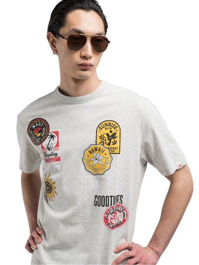 T-SHIRT WITH PATCH-EFFECT PRINT