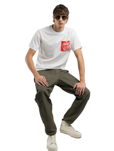 T-SHIRT WITH PRINTED BREAST POCKET