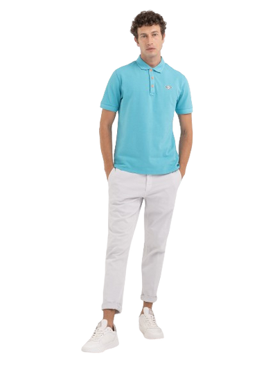 Polo Shirt With Print And Contrasting-Coloured Buttons
