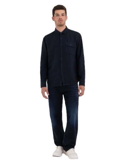 Regular Fit Shirt In Linen With Pocket