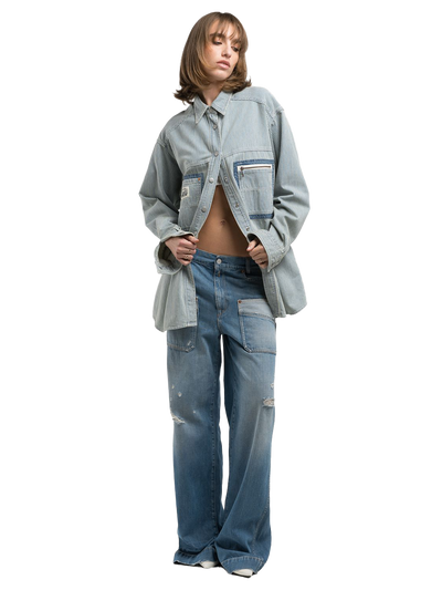 STRIPED DENIM SHIRT