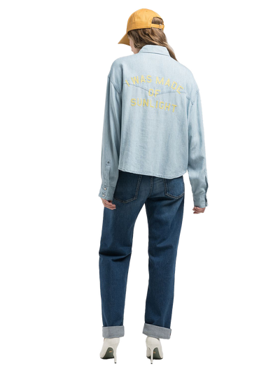 DENIM SHIRT WITH LETTERING