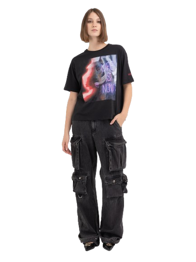 W Boxy Fit T-Shirt In Jersey With Print