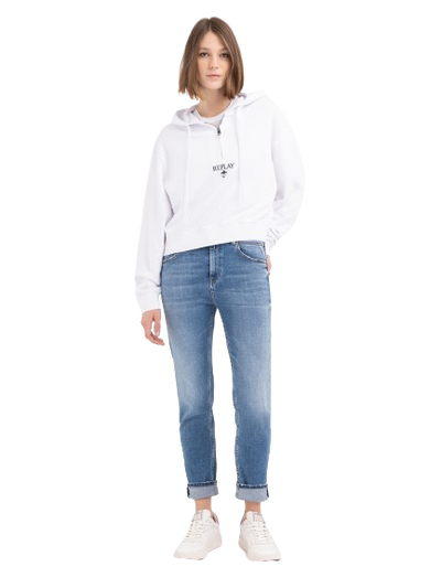 W Half-Zipper Cropped Hoodie