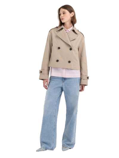 W Relaxed Fit Trench Coat In Twill
