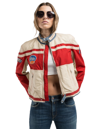Regular-Fit Leather Jacket W7897 .000.10350 010 XS