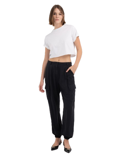 W Cargo Jogger Trousers In Lyocell