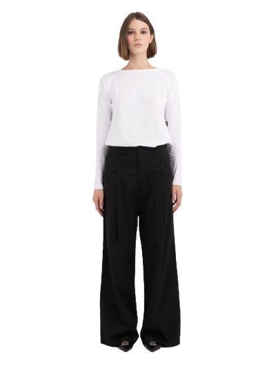 W Relaxed Fit Trousers In Twill