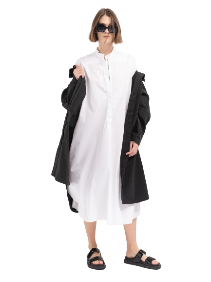 W Loose Fit Long Shirt Dress