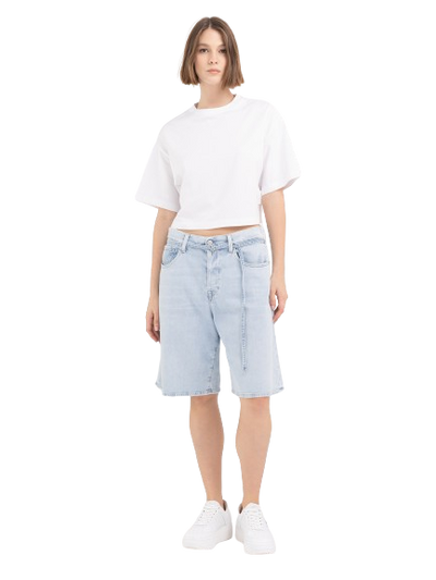 W Bermuda Shorts In Denim With Belt