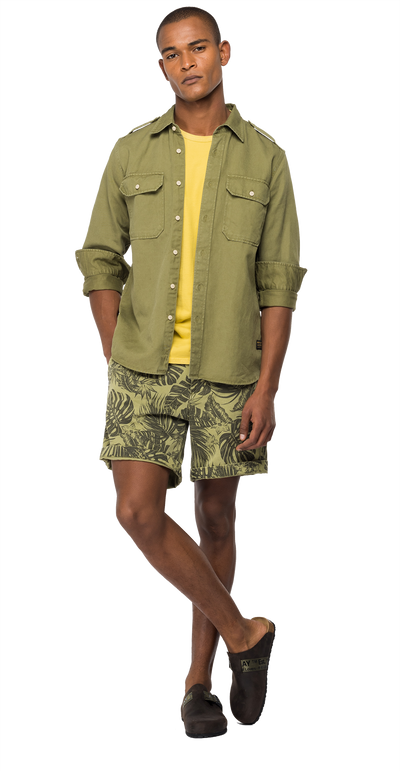 Replay-Shirt-In-Cotton-And-Linen-Light-Military-M4050-.000.84082S-739