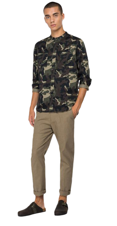 Replay-Shirt-In-Camouflage-Twill-Military-Camo-M4051-.000.72302-010