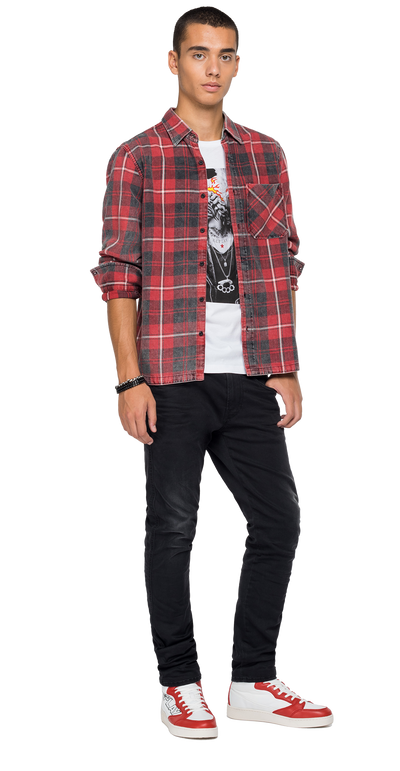 Flannel-Shirt-With-Checked-Print-Red/Black-M4054-.000.52420-010