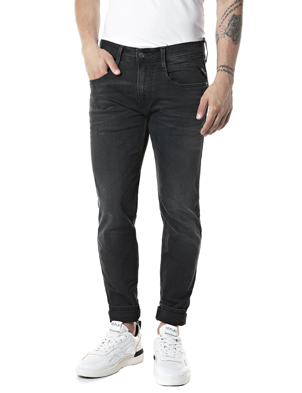 Slim Fit Anbass Jeans Dark Grey M914Y .000.573B818 097 Replay
