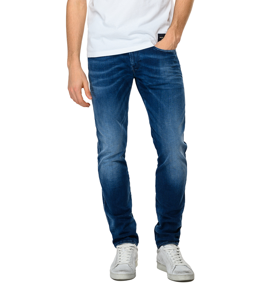 Slim-Fit-Hyperflex-Re-Used-White-Shades-Anbass-Jeans-Medium-Blue-M914Y ...