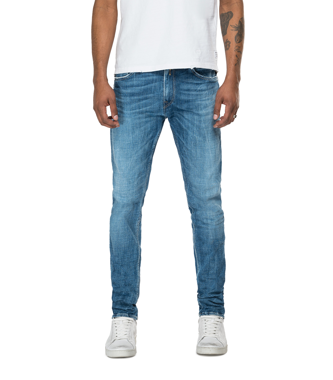 Skinny Fit Aged Eco 5 Years Jondrill Jeans Medium Blue Ma931