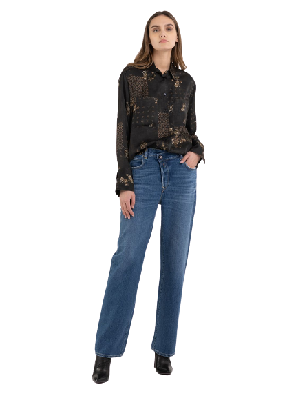 Blue jeans shirt for girl on sale