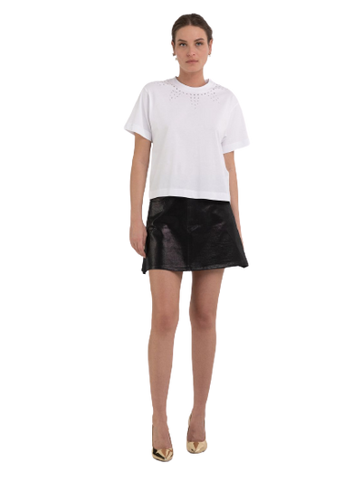 Boxy Fit T-Shirt With Rhinestones