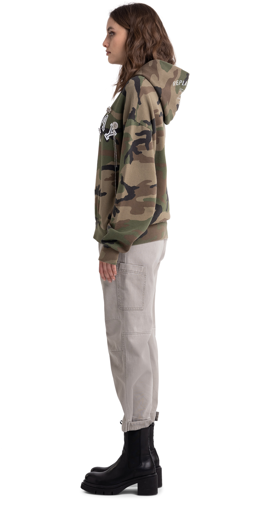 Camouflage top cropped hoodie
