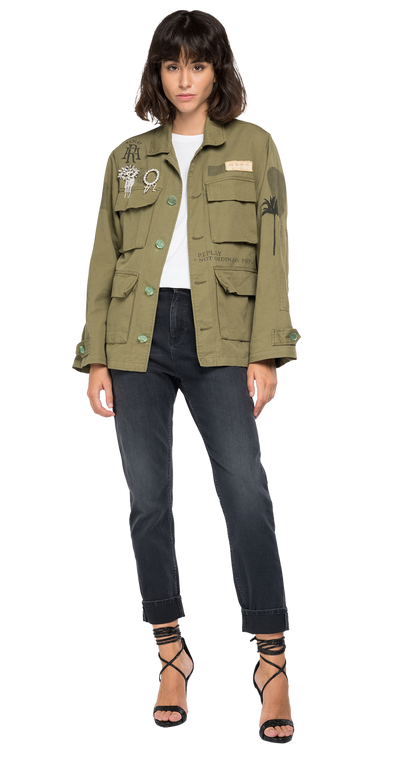 COTTON AND LINEN ARMY JACKET