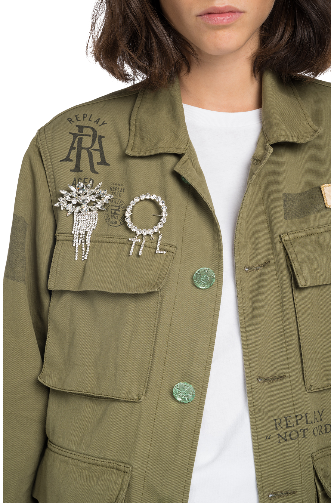 Army denim 2025 jacket womens