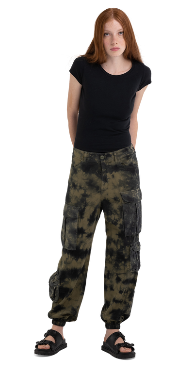 TAPERED FIT TIE DYE CARGO TROUSERS