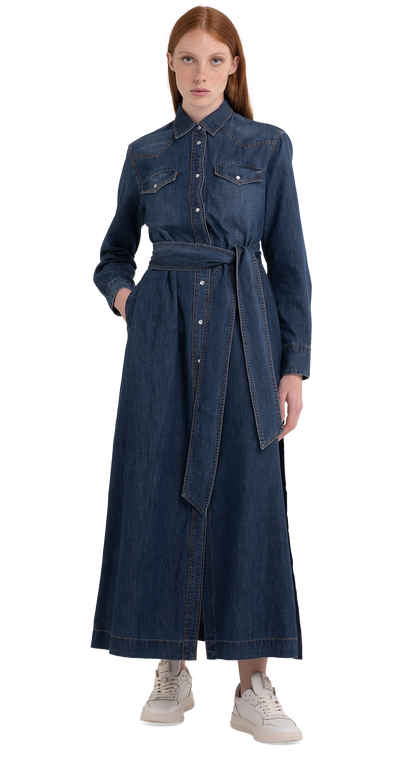 LONG SHIRT-DRESS IN DENIM