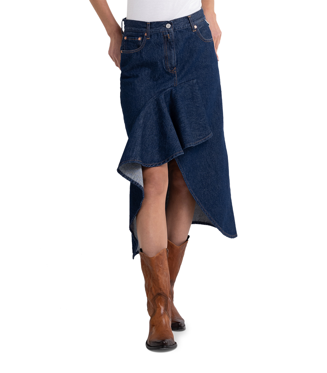 Frill shop denim skirt