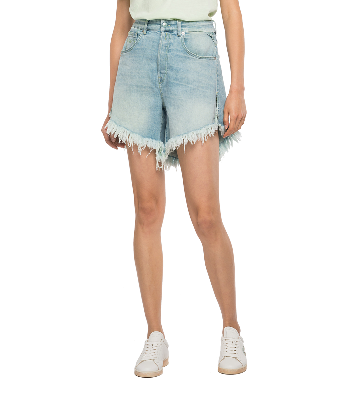 Hi low deals denim shorts